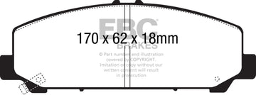 EBC 06-07 Infiniti QX56 5.6 (Akebono) Pastillas de freno delanteras extra resistentes