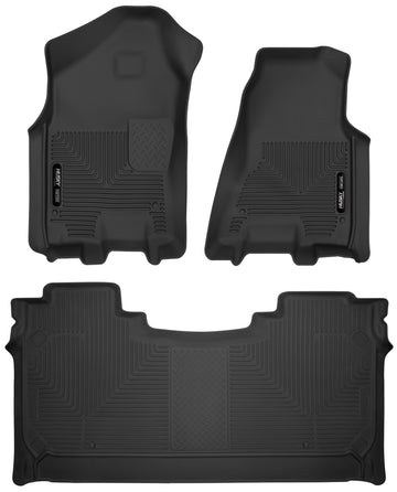 Husky Liners 19-22 Dodge Ram 1500 Crew Cab X-Act Contour Revestimientos de piso para asientos delanteros y segundos, color negro