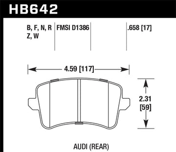 Hawk Performance 09-10 Audi A4/Quattro / 08-11 A5 Quattro / 09-11 Q5 Pastillas de freno traseras de cerámica