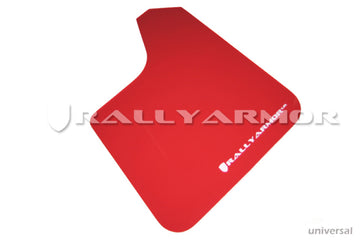 Rally Armor Ajuste universal (sin hardware) Guardabarros UR rojo con logotipo blanco