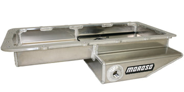 Moroso Ford 5.0 Coyote/Cobra (con sumidero trasero) Road Race Cárter húmedo desconcertado 9.5qt 4.5in Bandeja de aceite de aluminio
