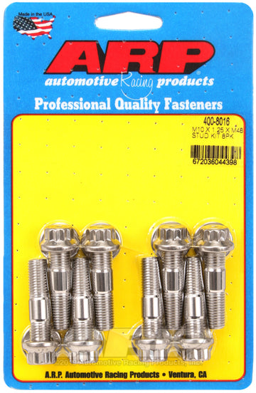 Espárragos accesorios de acero inoxidable ARP Sport Compact M10 x 1,25 x 48 mm (paquete de 8)