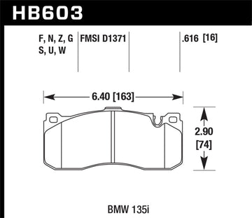 Pastillas de freno delanteras Hawk BMW 135i DTC-70 Race