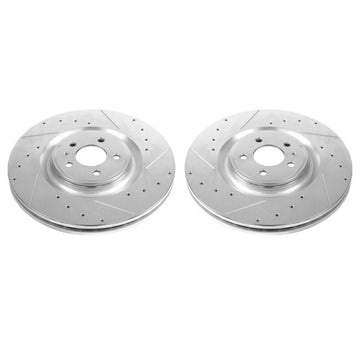 Power Stop 13-14 Ford Mustang Front Evolution Rotores perforados y ranurados - Par