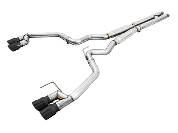 AWE Tuning 2018+ Ford Mustang GT (S550) Cat-Back Exhaust - Track Edition (Quad Diamond Black Tips)