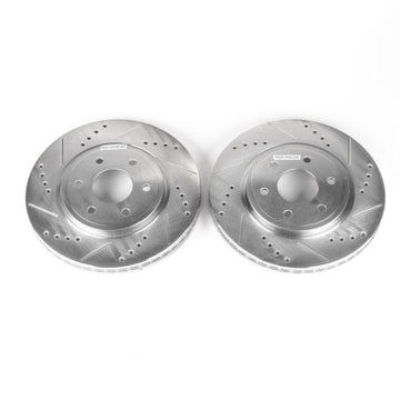 Power Stop 05-19 Nissan Frontier Front Evolution Rotores perforados y ranurados - Par