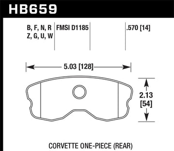 Hawk 10-12 Chevrolet Corvette Grand Sport / 06-12 Corvette Z06 Pastillas de freno traseras DTC-60 Race