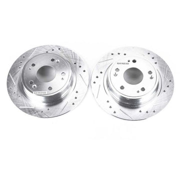 Power Stop 16-19 Acura ILX Rotores traseros perforados y ranurados - Par