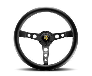 Momo Prototipo Steering Wheel 350 mm - Black Leather/Wht Stitch/Black Spokes
