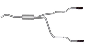 Gibson 01-05 Ford Ranger XL 2.3L 1.75in Escape dividido doble con respaldo de gato - Aluminizado