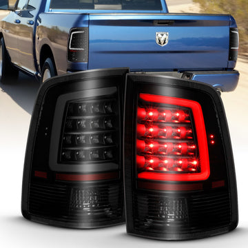ANZO 2009-2018 Dodge Ram 1500 LED luz trasera estilo tablón negro con lente ahumada