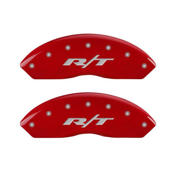MGP 4 Caliper Covers Engraved Front & Rear RT Red finish silver ch