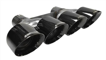 Corsa 15-15 Chevrolet Corvette 6.2L V8 Quad 45 pulgadas Kit de puntas Pro-Series negro pulido