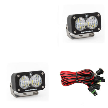 Par de luces de trabajo LED con patrón de curvas anchas S2 Sport de Baja Designs - Transparente
