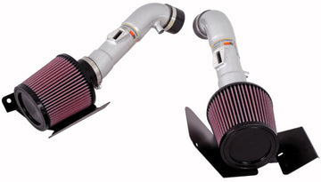 K&amp;N 07-08 350z Entrada de ariete corta Dual Silver Typhoon