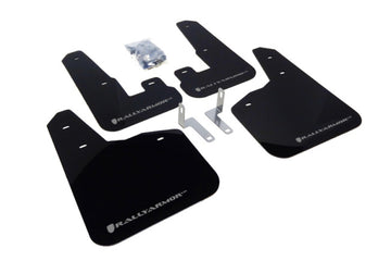 Rally Armor 10-14 Subaru Legacy Black UR Guardabarros con logotipo plateado
