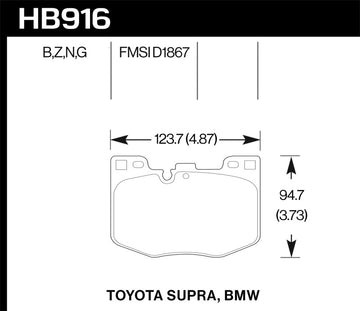 Pastillas de freno delanteras Hawk 2020 Toyota Supra / 19-20 BMW Z4 DTC-60