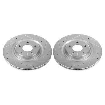 Power Stop 17-19 Audi A4 Rotores traseros perforados y ranurados - Par