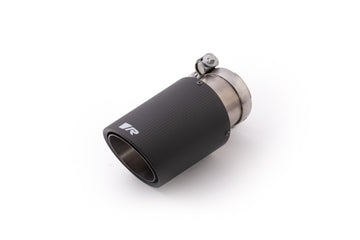 Partes internas de titanio en ángulo Remus Carbon de 84 mm con tubo de escape con abrazadera ajustable (individual)