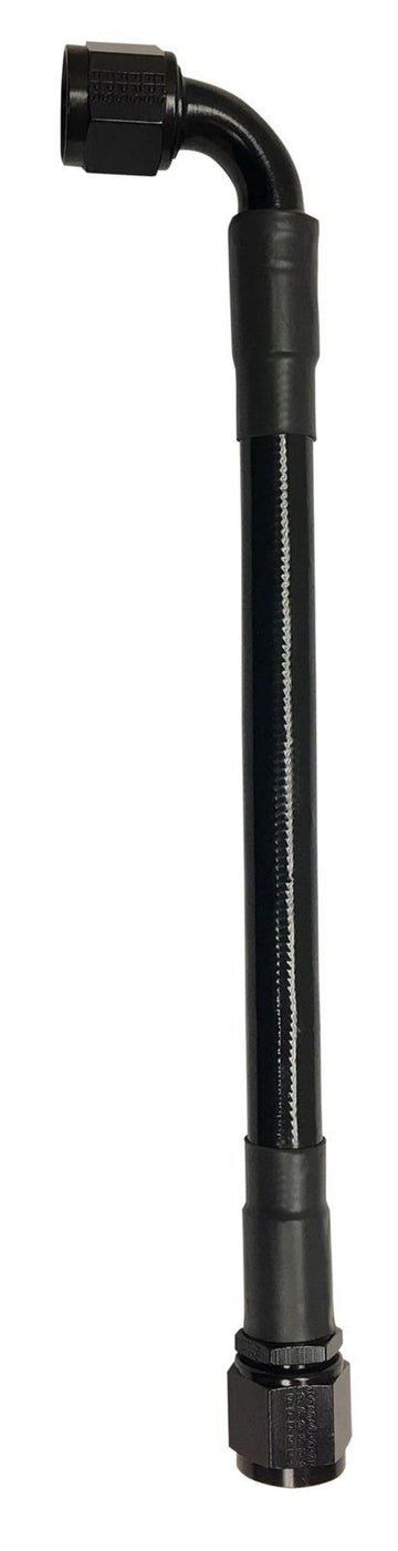 Fragola -6AN Ext Conjunto de manguera de PTFE negro recto x 90 grados 20 pulgadas