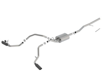 Borla 14-18 Chevrolet Silverado 1500 5.3L V8 AT/MT 4DR CC ATAK Catback Escape con puntas cromadas negras