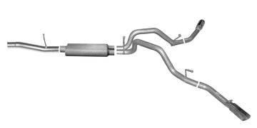 Gibson 15-18 Chevrolet Silverado 1500 LS 5.3L 3in/2.25in Escape extremo doble con respaldo de gato - Aluminizado