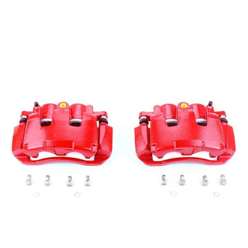 Power Stop 07-09 Chrysler Aspen Pinzas delanteras rojas con soportes - Par