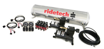 Ridetech Sistema de nivelación de compresor de aire analógico de 4 vías y 5 galones