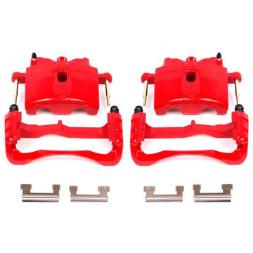 Power Stop 00-04 Cadillac DeVille Pinzas delanteras rojas con soportes - Par