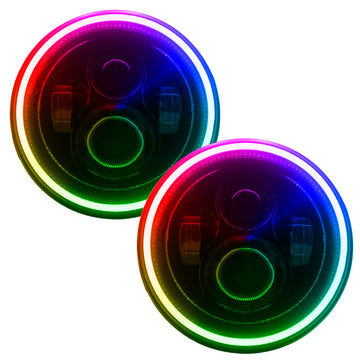 Faros delanteros LED de alta potencia Oracle de 7 pulgadas - Bisel negro - ColorSHIFT 2.0