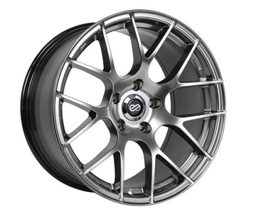 Enkei Raijin 18x8.5 35mm Offset 5x114.3 Patrón de pernos 72.6 Diámetro de orificio Rueda Hyper Silver
