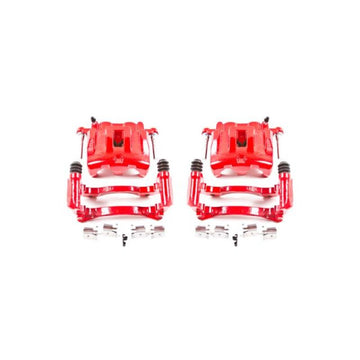 Power Stop 99-04 Jeep Grand Cherokee Pinzas delanteras rojas con soportes - Par
