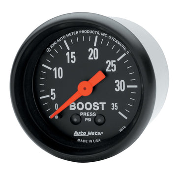 Autometer Serie Z 52 mm 0-35 PSI Medidor de impulso mecánico