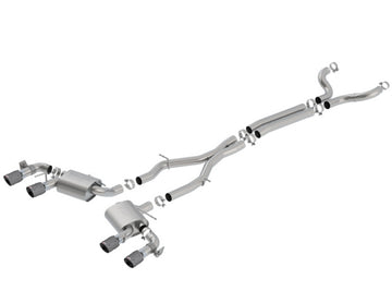 Borla 17-18 Chevrolet Camaro ZL1 6.2L V8 S Tipo Catback Escape con válvulas de modo dual CF Negro Anod
