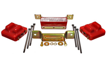 Suspensión energética 88-94 GM Blazer 4WD Serie K Soportes de motor y transmisión rojos; Acabado de zinc